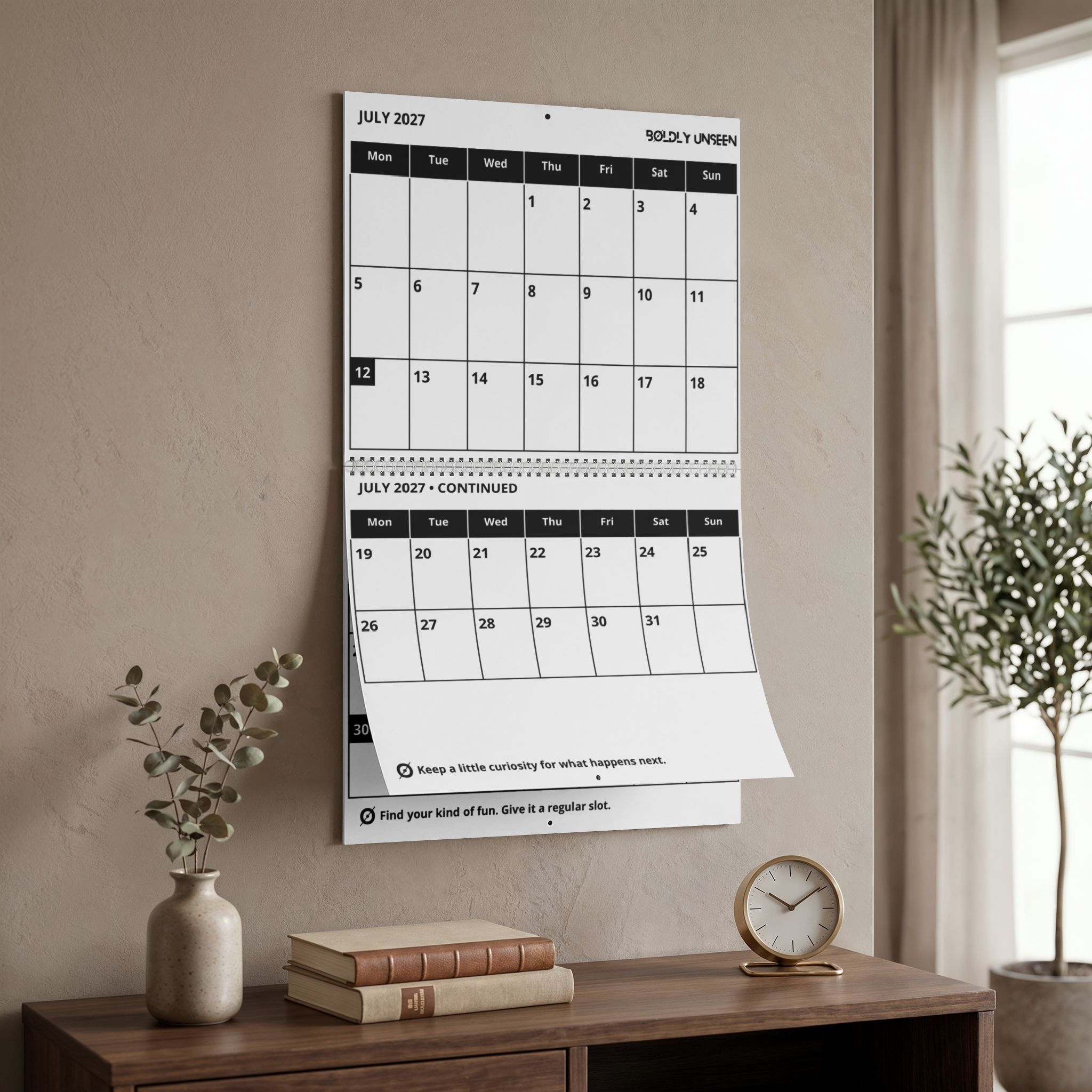 2027 Large Print Wall Calendar | Northern Ireland | Two-Page Month Grid - Image 7
