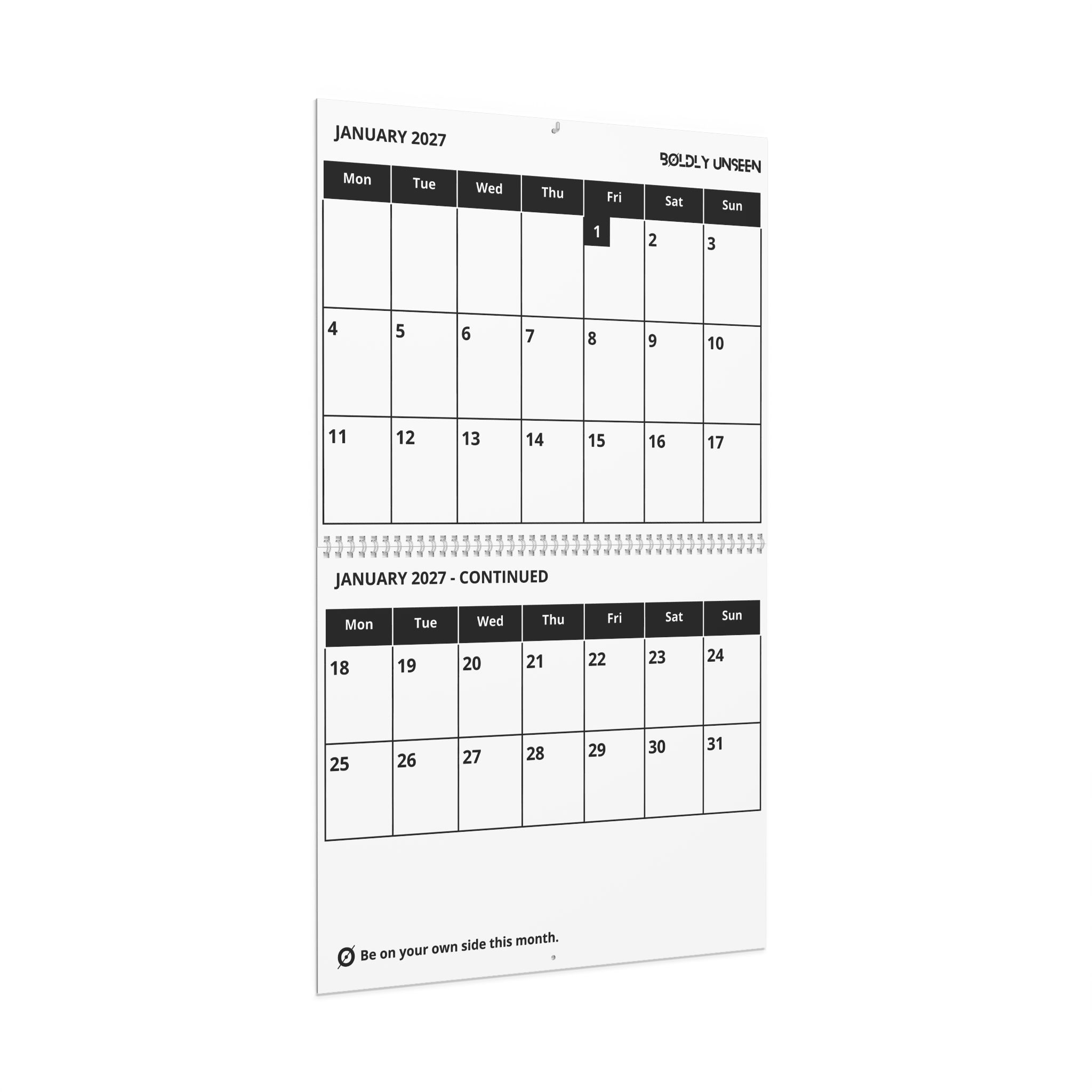 2027 Large Print Wall Calendar | Northern Ireland | Two-Page Month Grid - Image 3