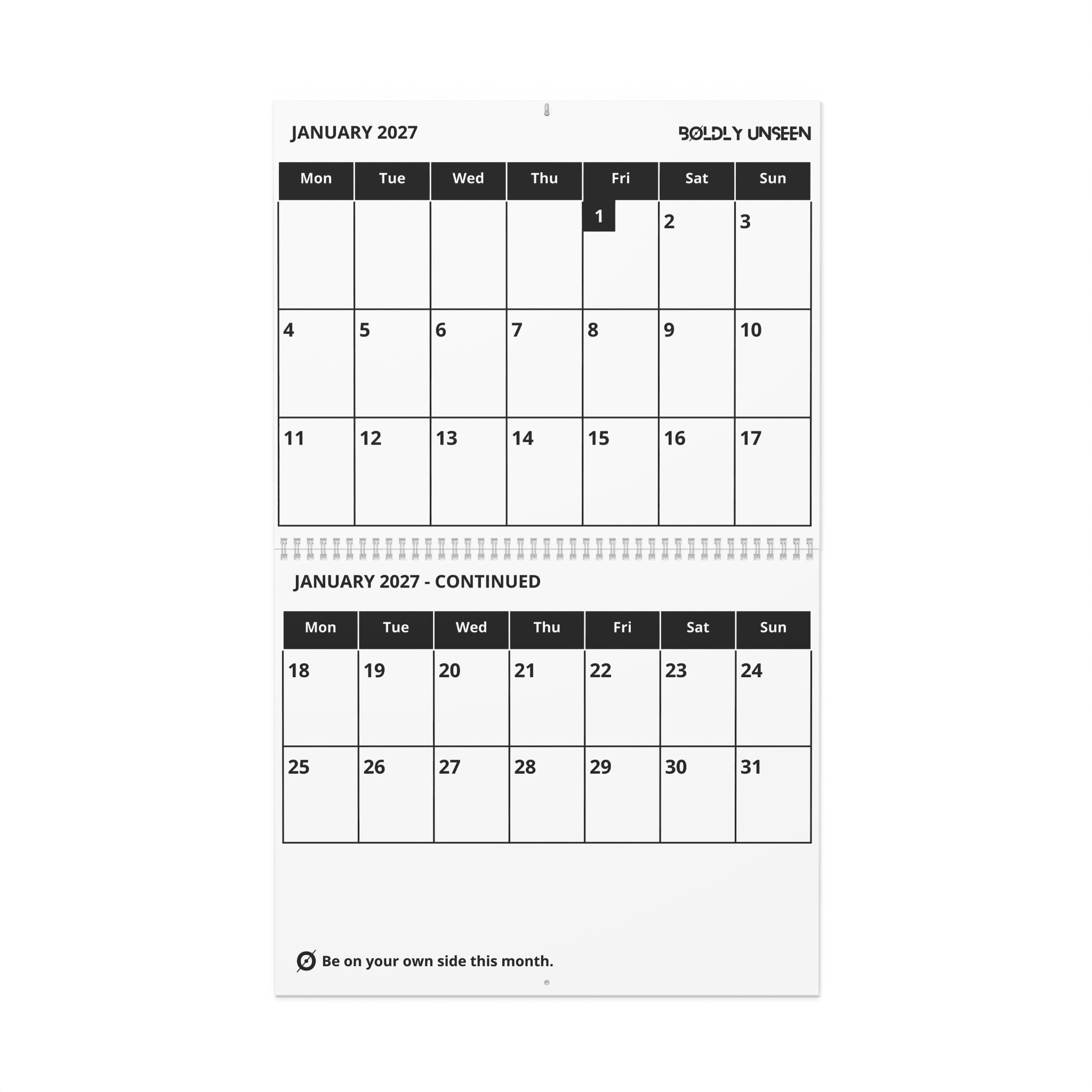2027 Large Print Wall Calendar | Northern Ireland | Two-Page Month Grid - Image 2