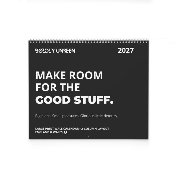 2027 Large Print Wall Calendar | England & Wales | Two-Column Date List
