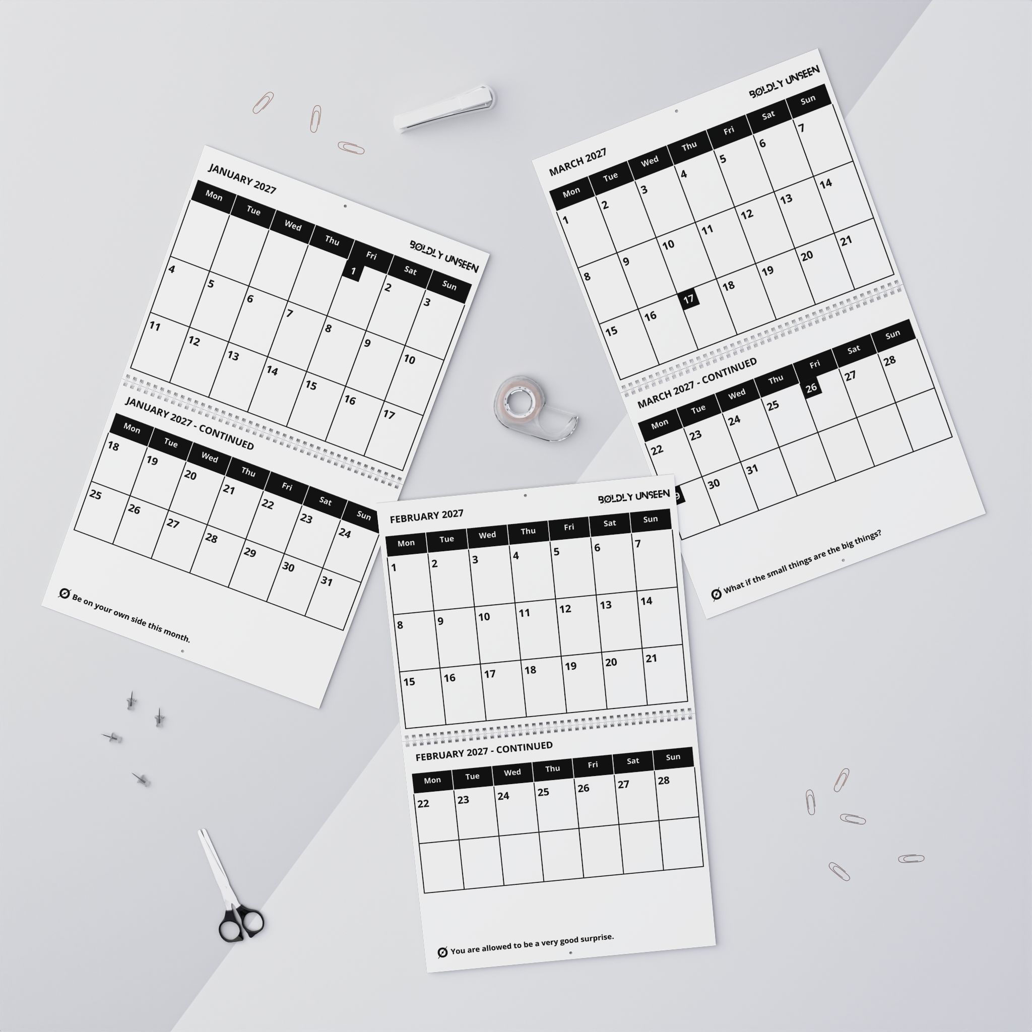 2027 Large Print Wall Calendar | Northern Ireland | Two-Page Month Grid - Image 10