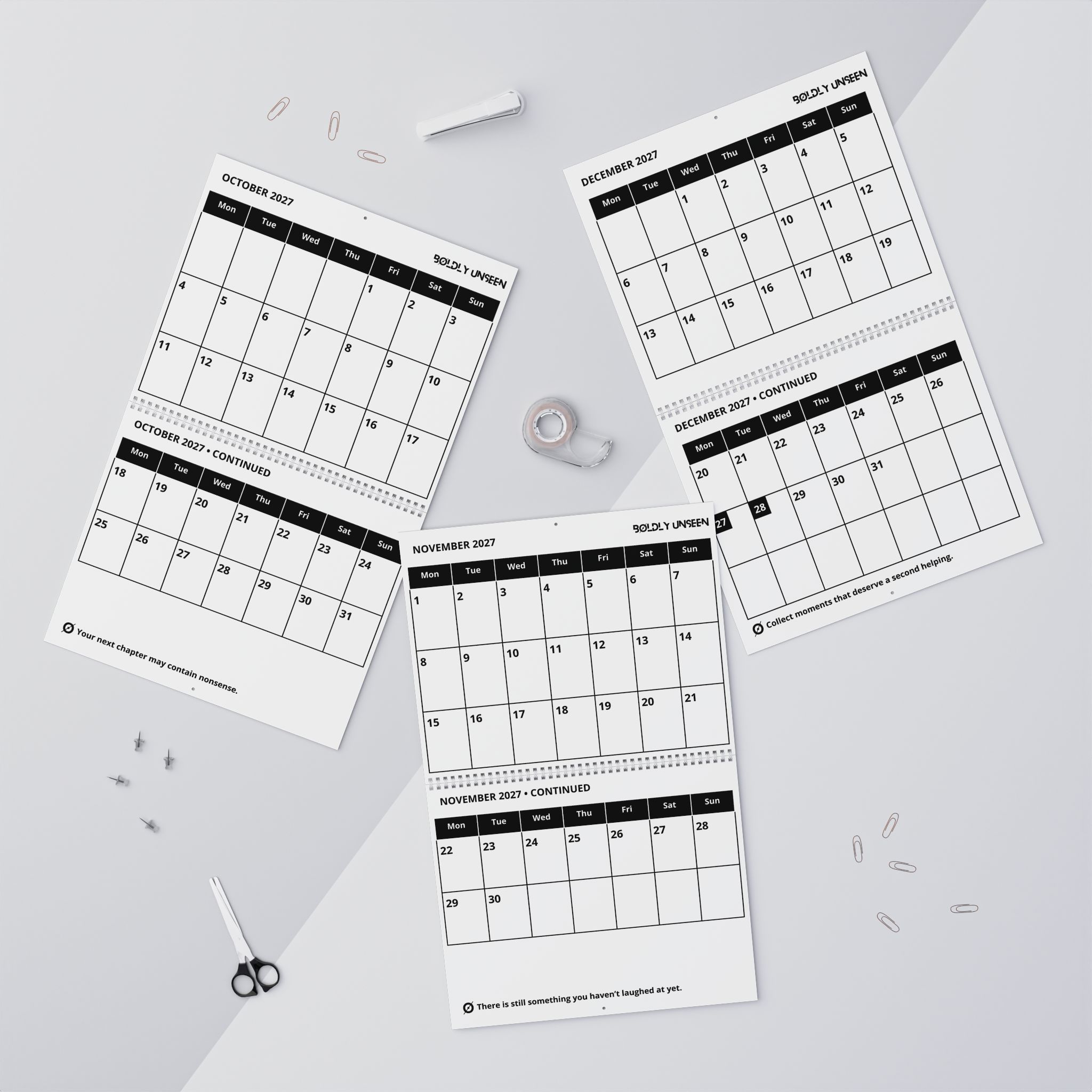 2027 Large Print Wall Calendar | Northern Ireland | Two-Page Month Grid - Image 13